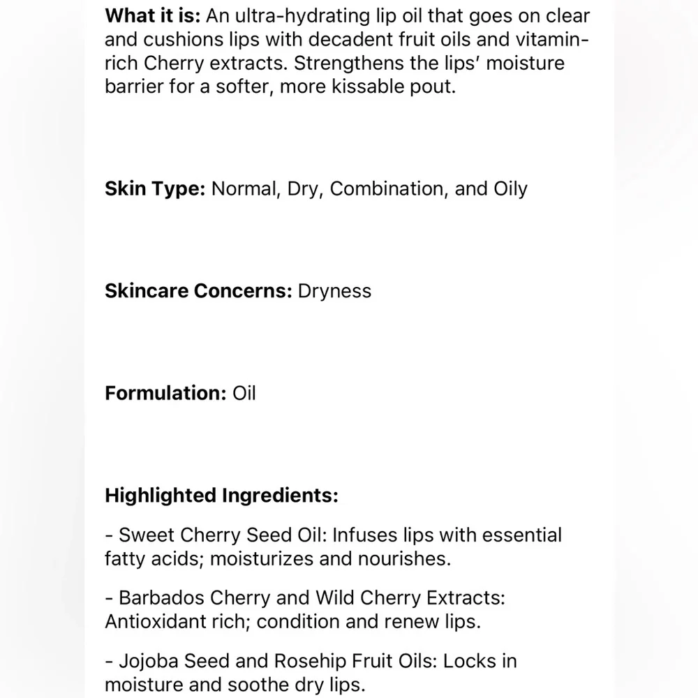 Fenty Beauty Treatz Lip Oil “Barbados Cherry”